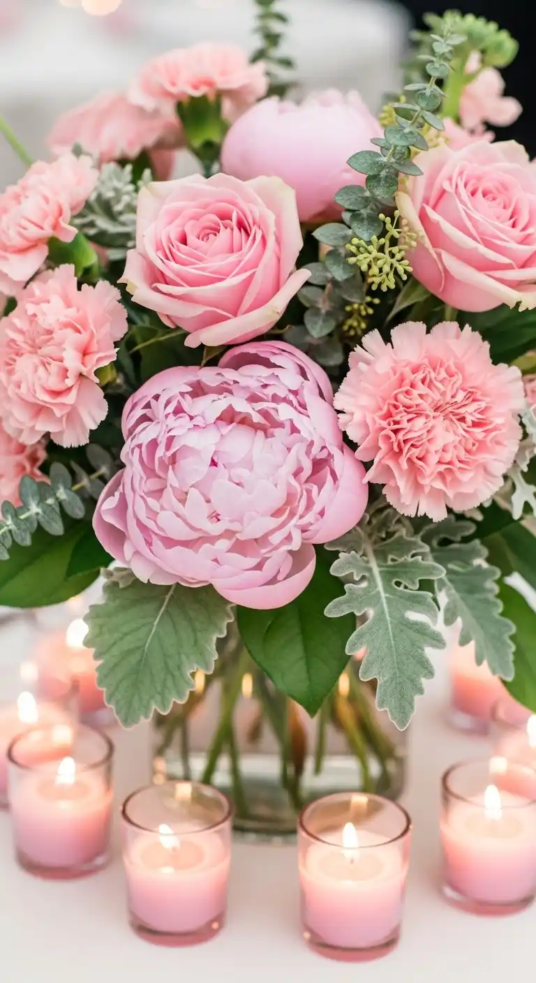 Every Bride Needs These 20 Pink Wedding Reception Ideas 5 2. Pink Floral Centerpieces