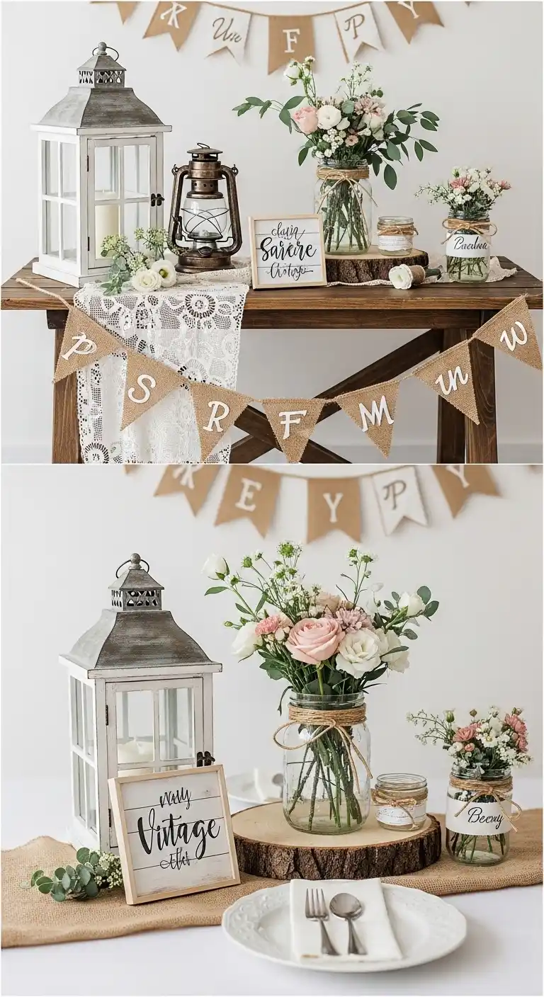 19 Charming Bridal Shower Vintage Theme 6 2. Rustic Farmhouse Vintage Theme