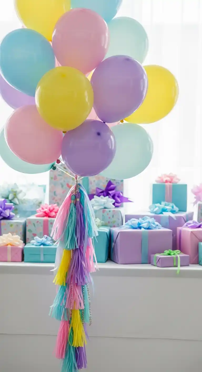 21 Stunning Birthday Party Balloon Decorations on a Budget 24 20. Balloon Bouquet With Tassels