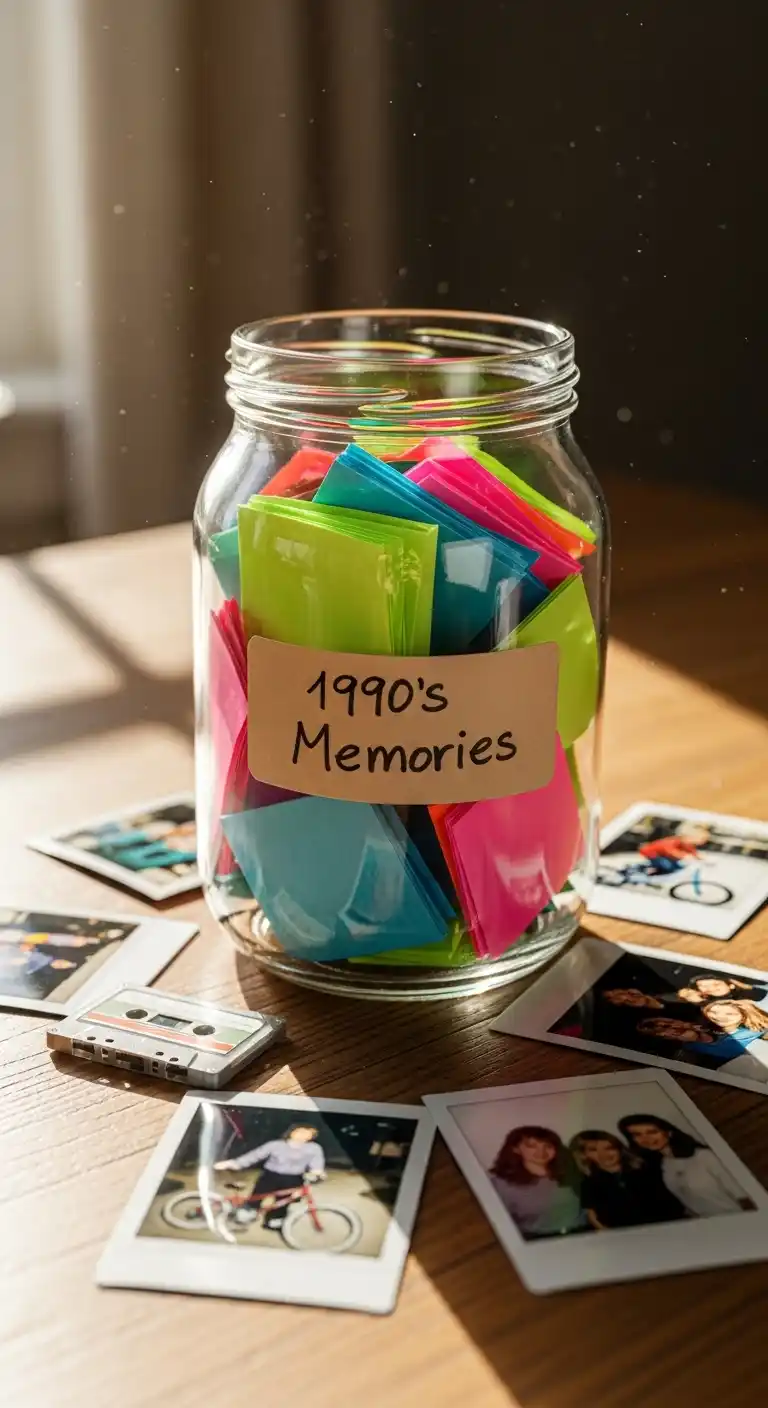 90s Graduation Party Decor That Brings Nostalgia 24 20. Memory Jar Time Capsule