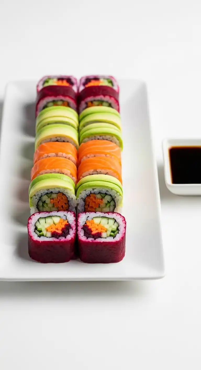 21 Graduation Party Lunch Ideas That Wow Your Crowd 24 20. Rainbow Veggie Sushi Rolls