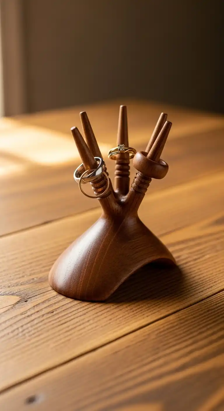 20 Unique 5th Wedding Anniversary Celebration Ideas 24 20. Wooden Anniversary Ring Holder