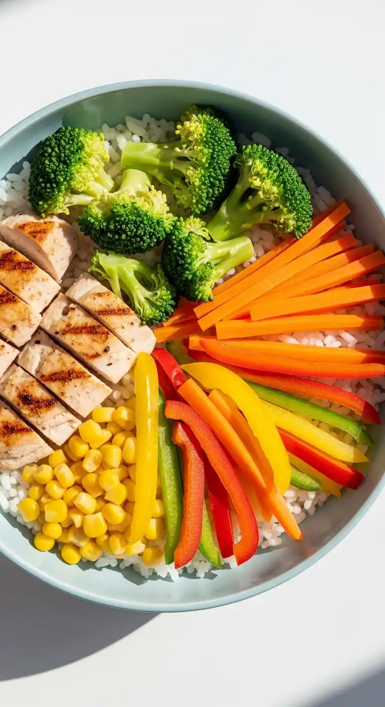 21 Birthday Party Meals That Wow Guests 25 21. Colorful Rice Bowls with Vegetables and Chicken