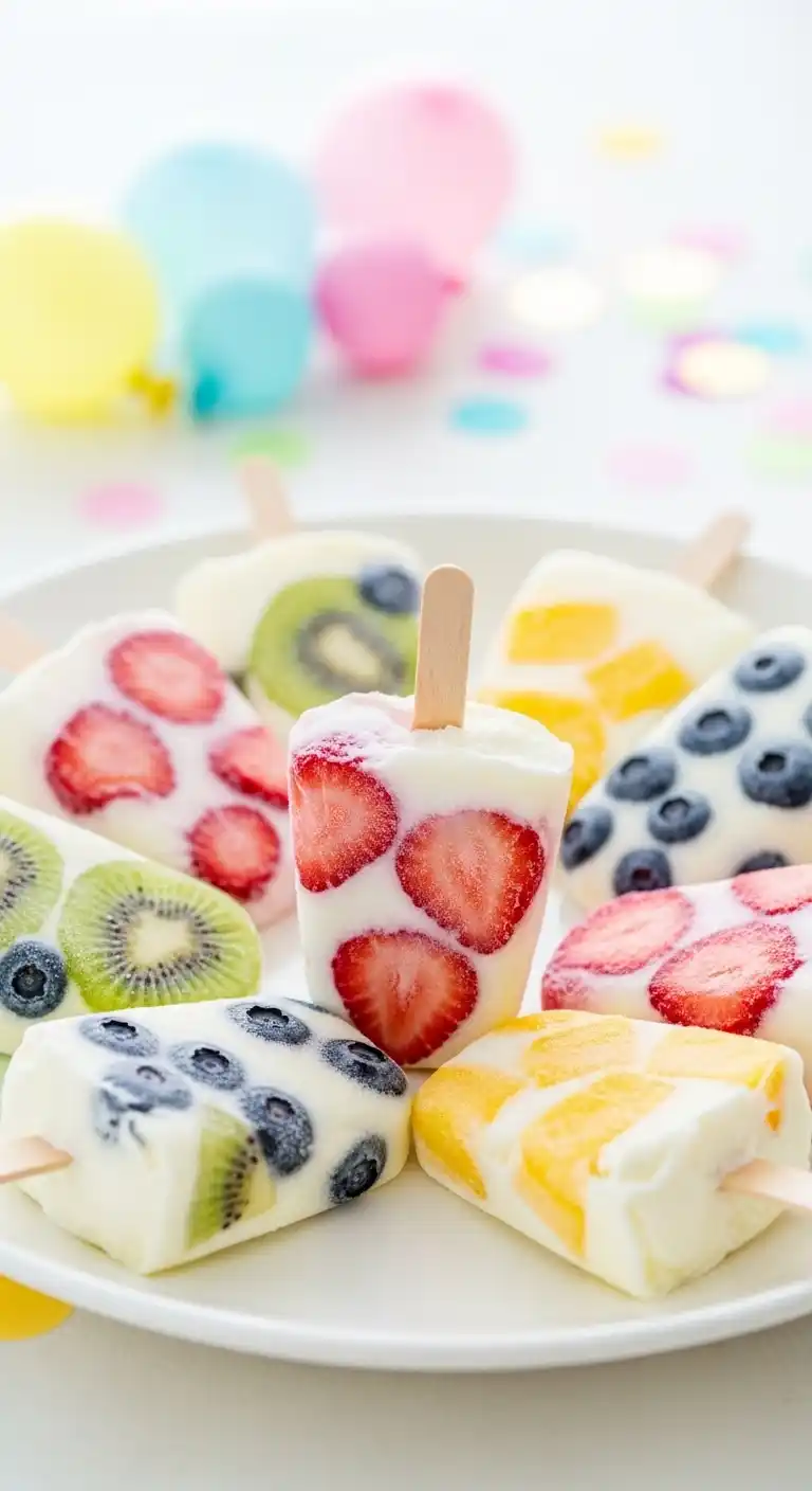 Creative Birthday Party Snack Ideas on a Budget 25 21. Frozen Yogurt Pops