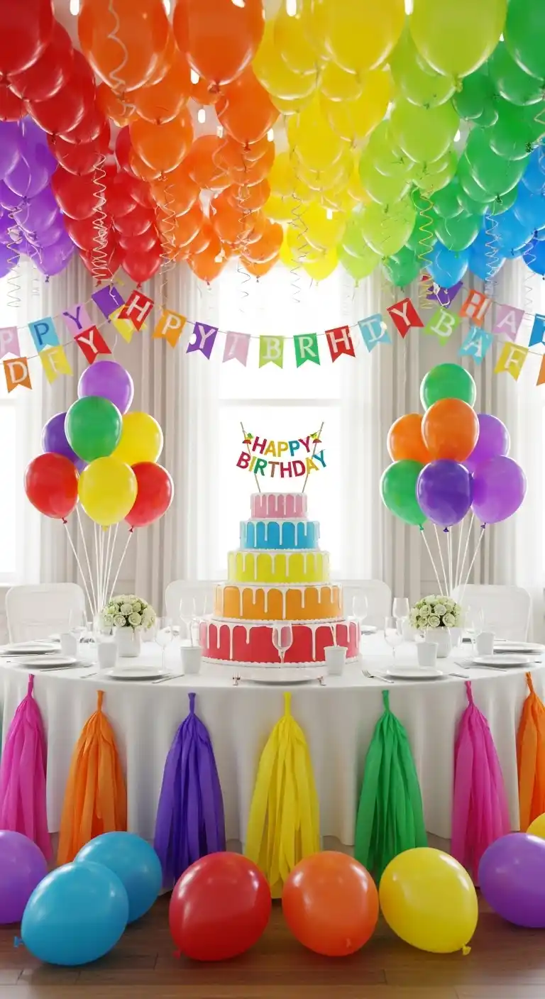 Birthday Party Color Schemes: 21 Fun & Festive Ideas 25 21. Rainbow Extravaganza