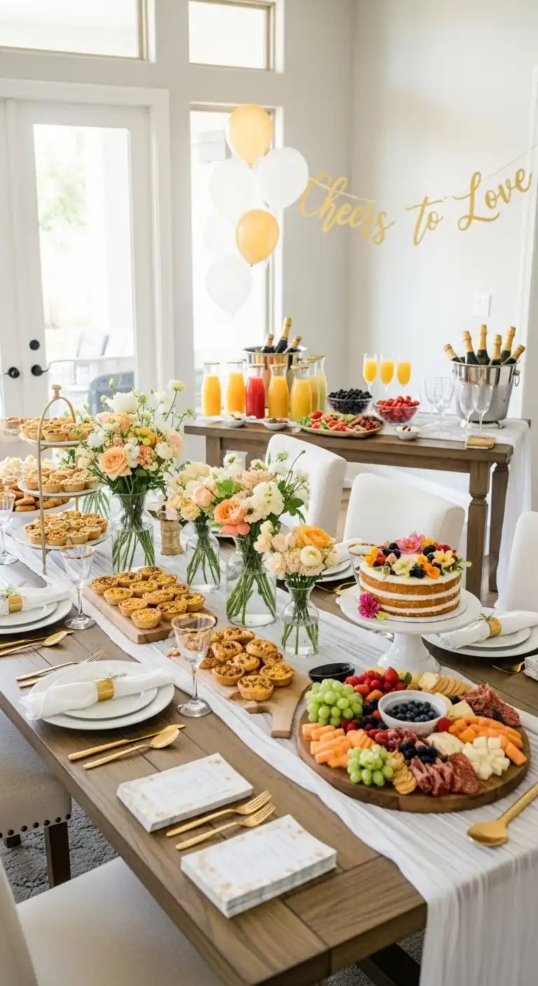 Engagement Party Ideas Your Guests Will Love 7 3. At-Home Brunch Engagement Party Ideas for Daytime Celebrations