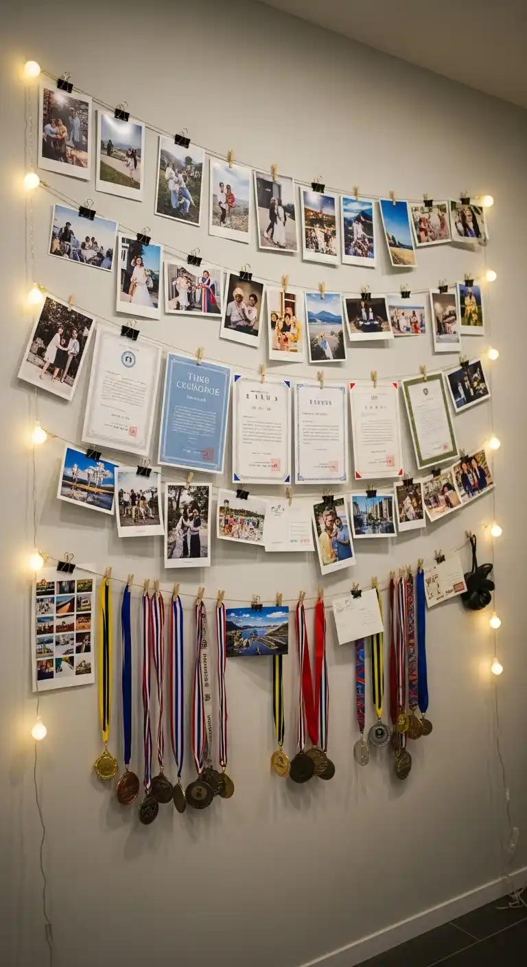 21 Graduation Party Set Up Ideas That Are Fun and Stylish 7 3. Memory Wall With Photos and Mementos