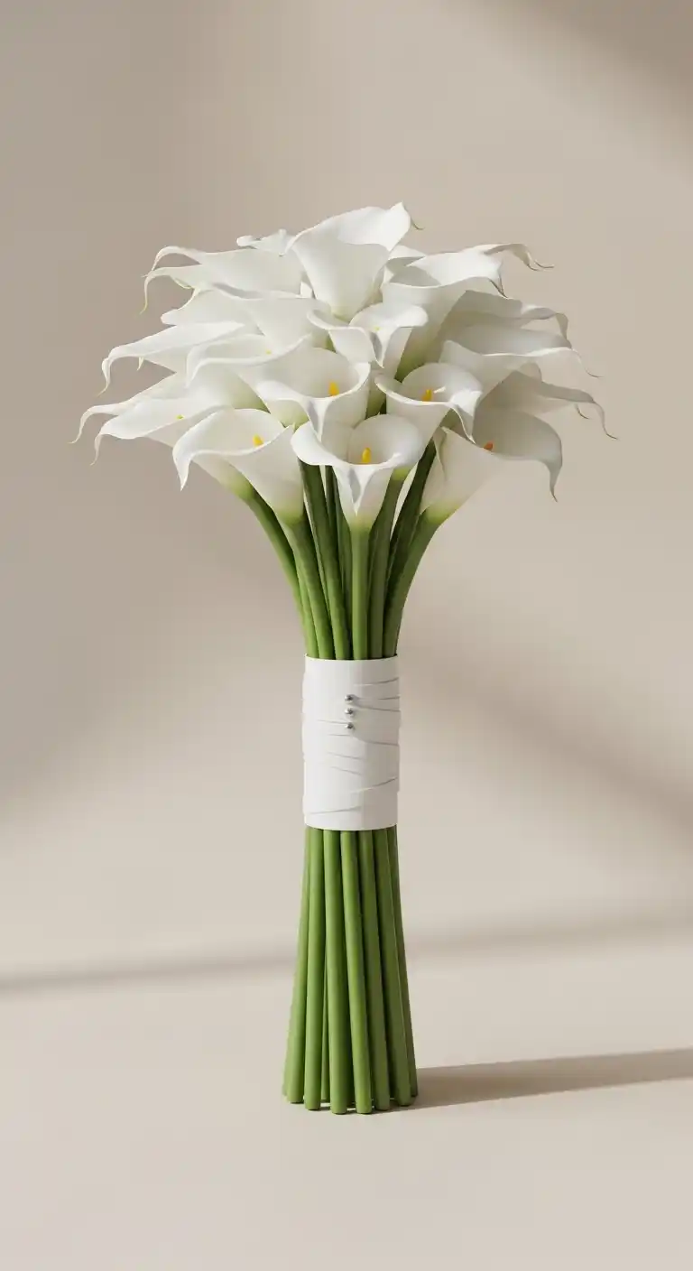17 Gorgeous White Wedding Bouquets to Inspire 7 3. Minimalist Calla Lily White Wedding Bouquets