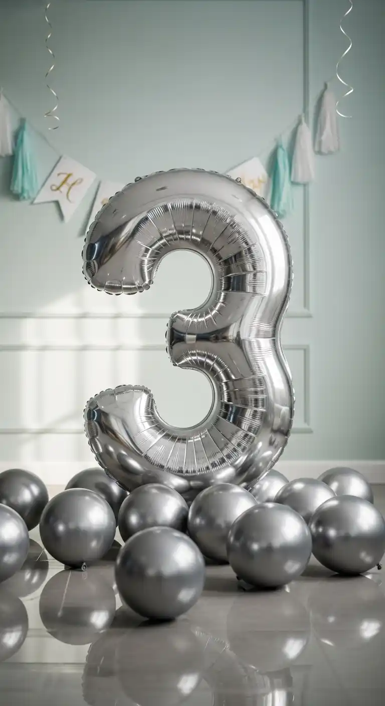 21 Stunning Birthday Party Balloon Decorations on a Budget 7 3. Number-Shaped Balloons