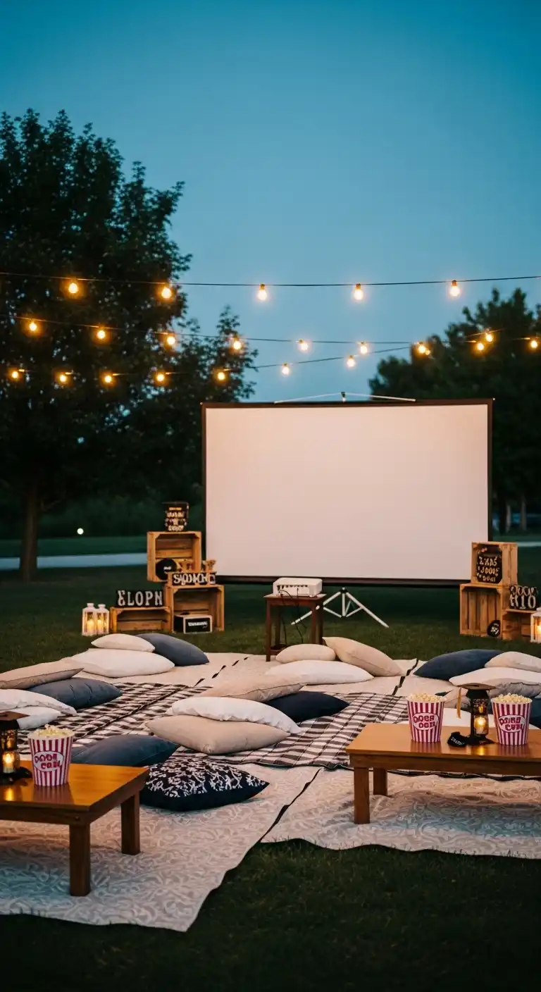 Graduation Party Outdoors: 20 Creative Ideas 7 3. Outdoor Movie Night Graduation Party