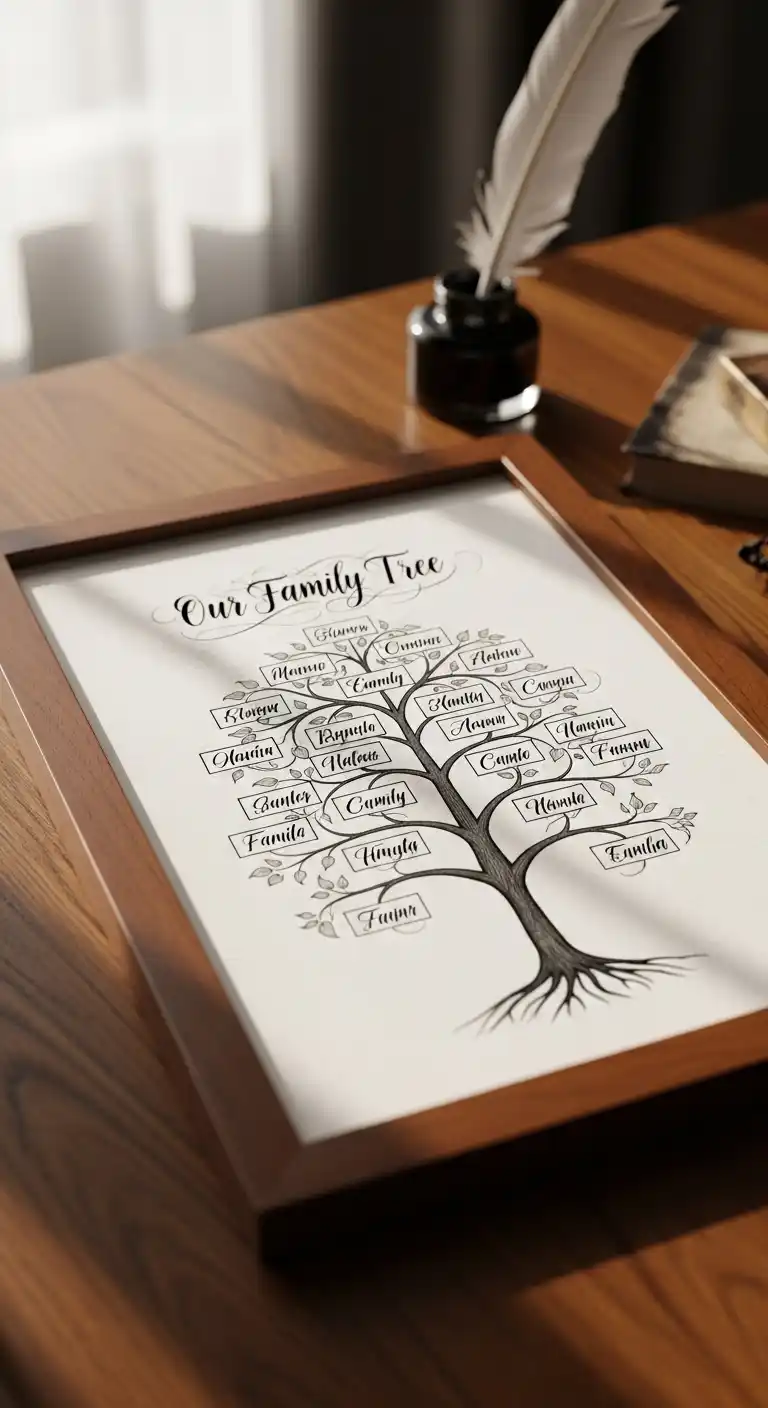20 Unique Wedding Anniversary Gifts for Parents 7 3. Personalized Family Tree Artwork