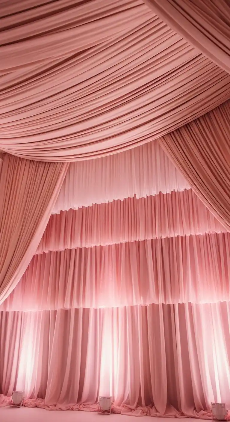Every Bride Needs These 20 Pink Wedding Reception Ideas 6 3. Pink Drapery and Backdrops