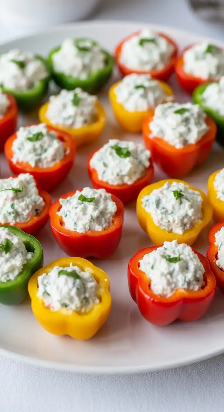 Easy Engagement Party Snacks That Steal the Show 7 3. Stuffed Mini Bell Peppers