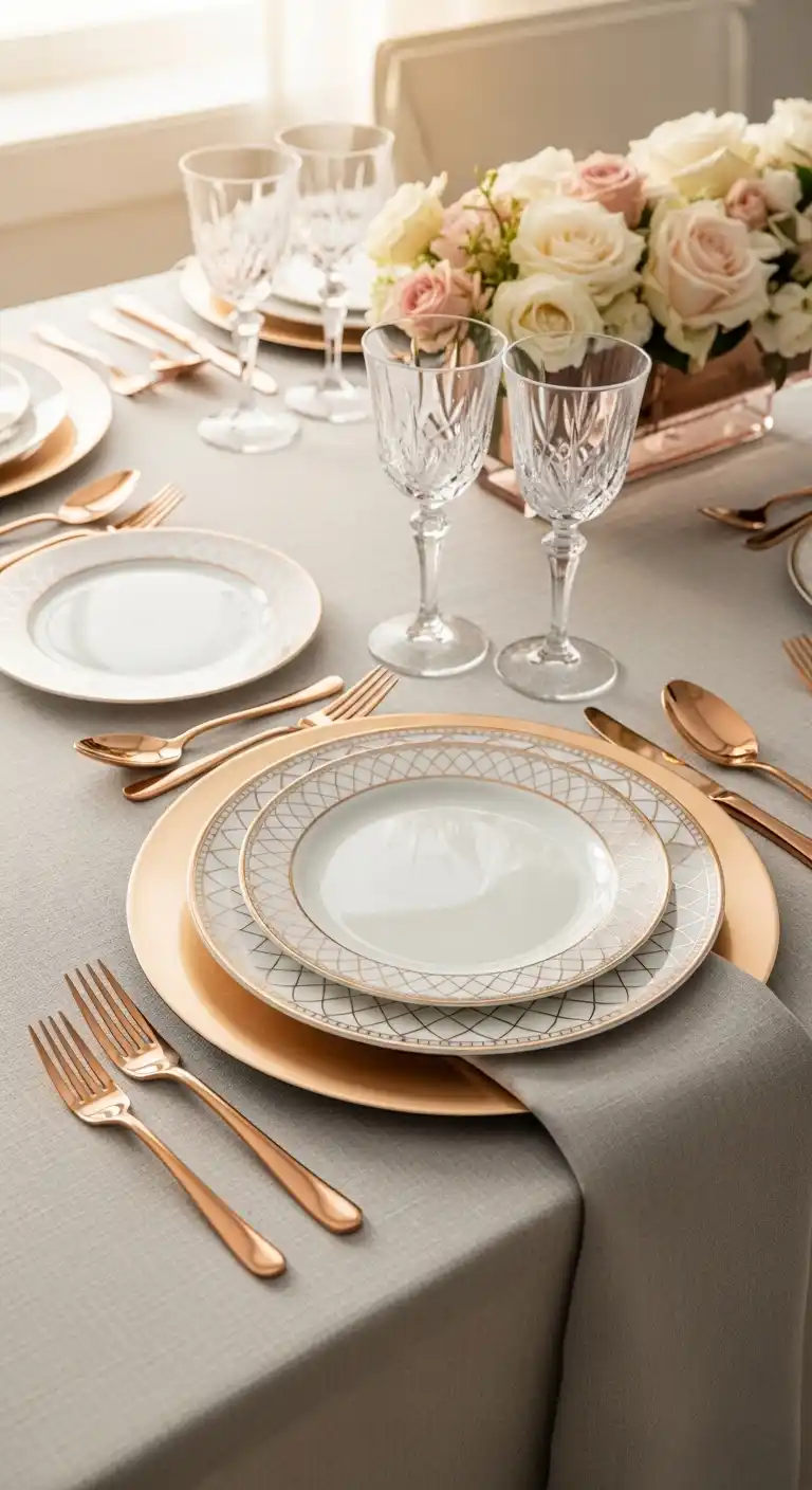 17 Rose Gold Wedding Ideas You’ll Adore 6 3. Stunning Rose Gold Tableware and Cutlery