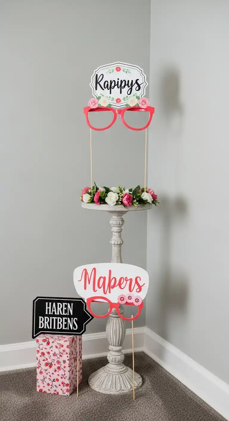 Bridal Shower Accessories Ideas for Every Theme 8 4. Decorative Photo Booth Props