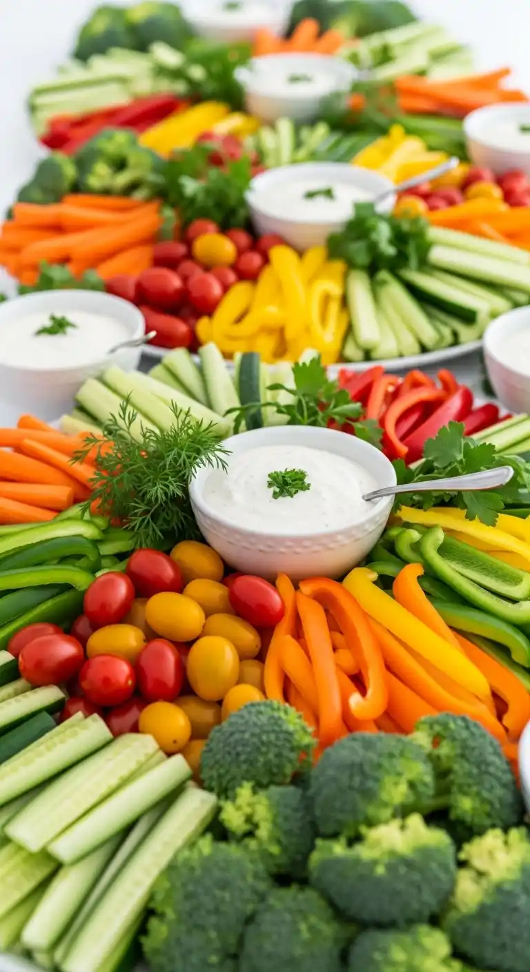 20 Stunning Graduation Party Food Table Looks 8 4. Fresh and Colorful Veggie Graduation Party Food Table