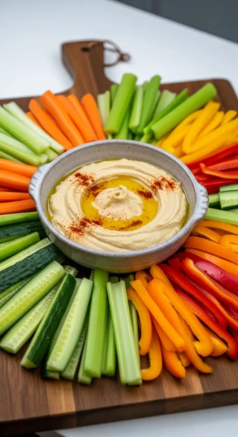 21 Graduation Party Lunch Ideas That Wow Your Crowd 8 4. Veggie and Hummus Platter