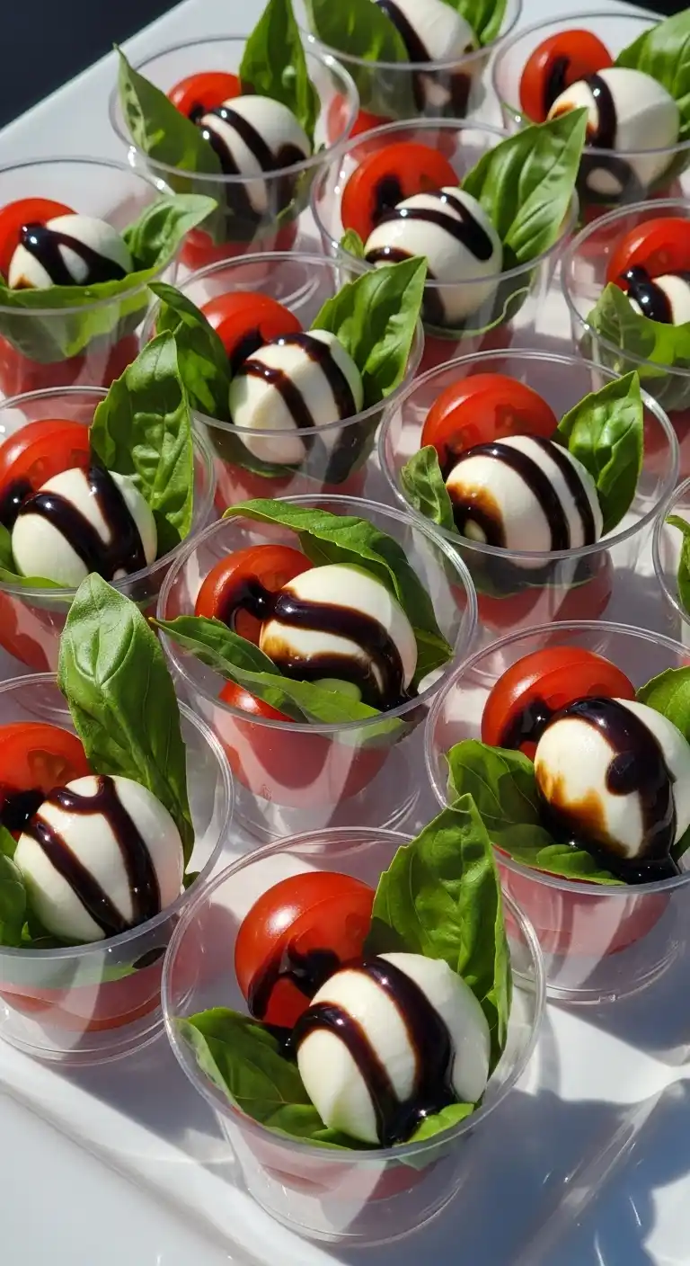 21 Graduation Party Lunch Ideas That Wow Your Crowd 9 5. Caprese Salad Cups