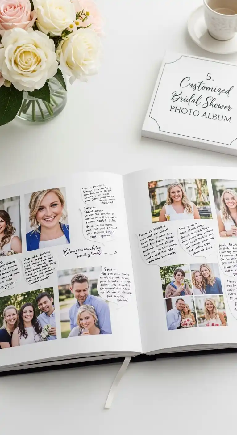 19 Meaningful Bridal Shower Keepsake Ideas 9 5. Customized Bridal Shower Photo Album