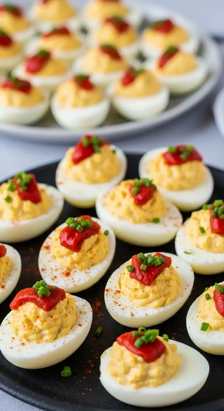 Easy Engagement Party Snacks That Steal the Show 9 5. Deviled Eggs with Creative Toppings