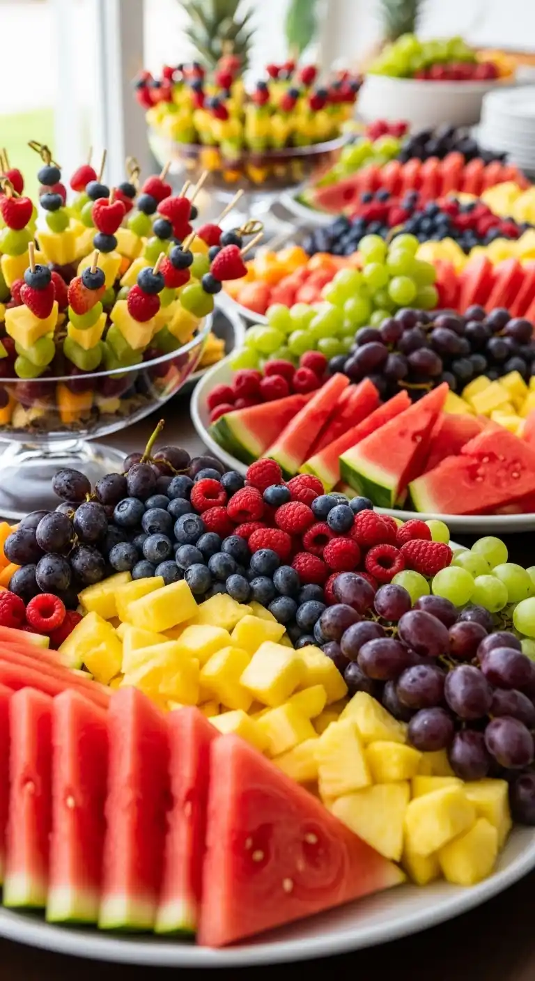 20 Stunning Graduation Party Food Table Looks 9 5. Fruit-Forward Graduation Party Food Table