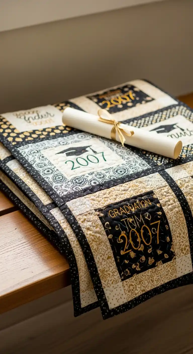 20 Graduation Party Memory Ideas You’ll Treasure 9 5. Graduation Party Memory Ideas Through a Memory Quilt Concept