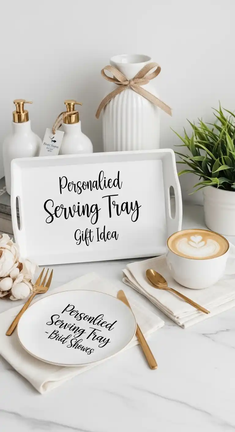17 Bridal Shower Gifts She’ll Truly Love 9 5. Personalized Serving Tray Gift Idea