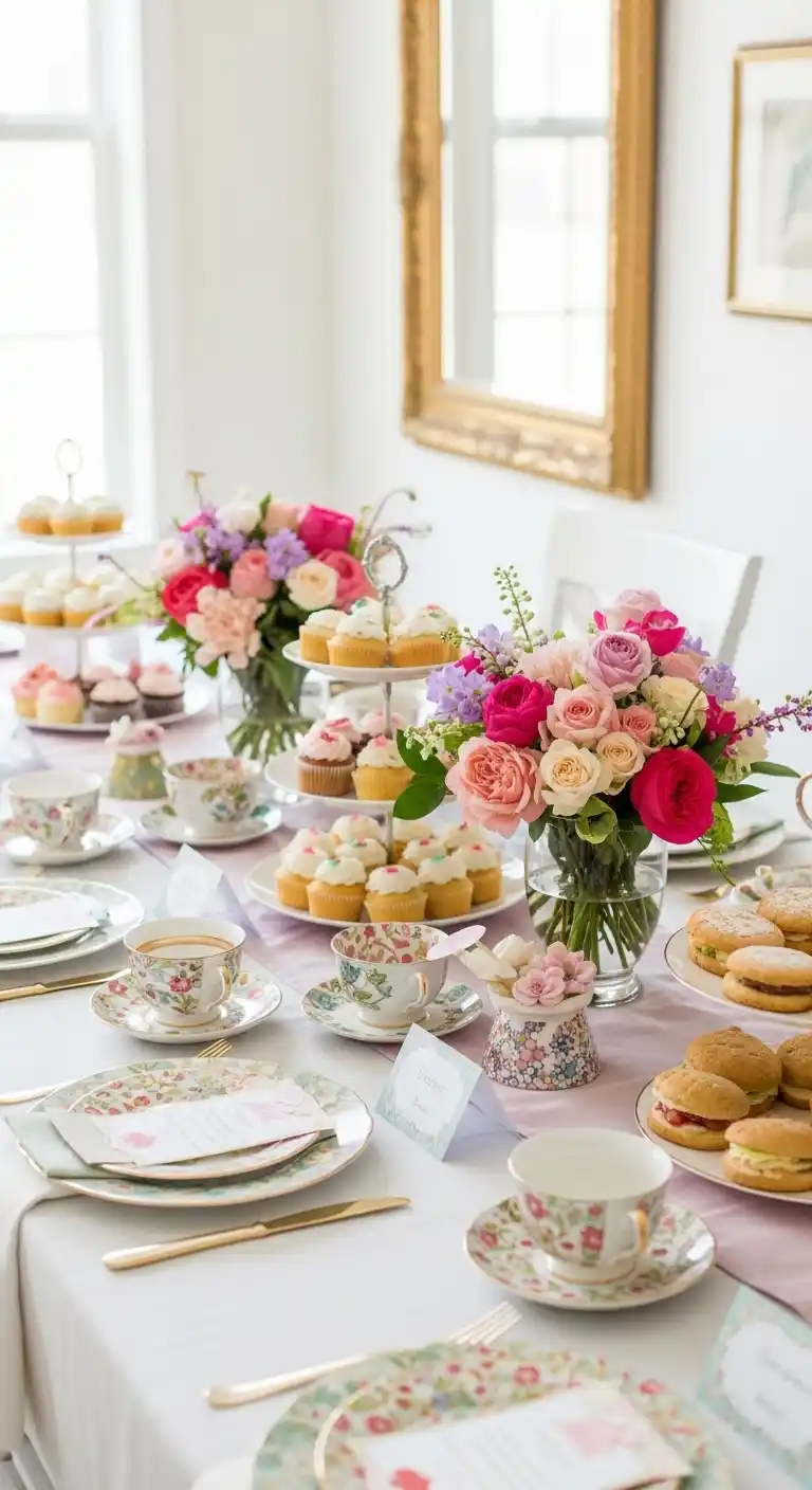 Bridal Shower 70s Theme: 17 Stylish Ideas 9 5. Vintage Glam Tea Party