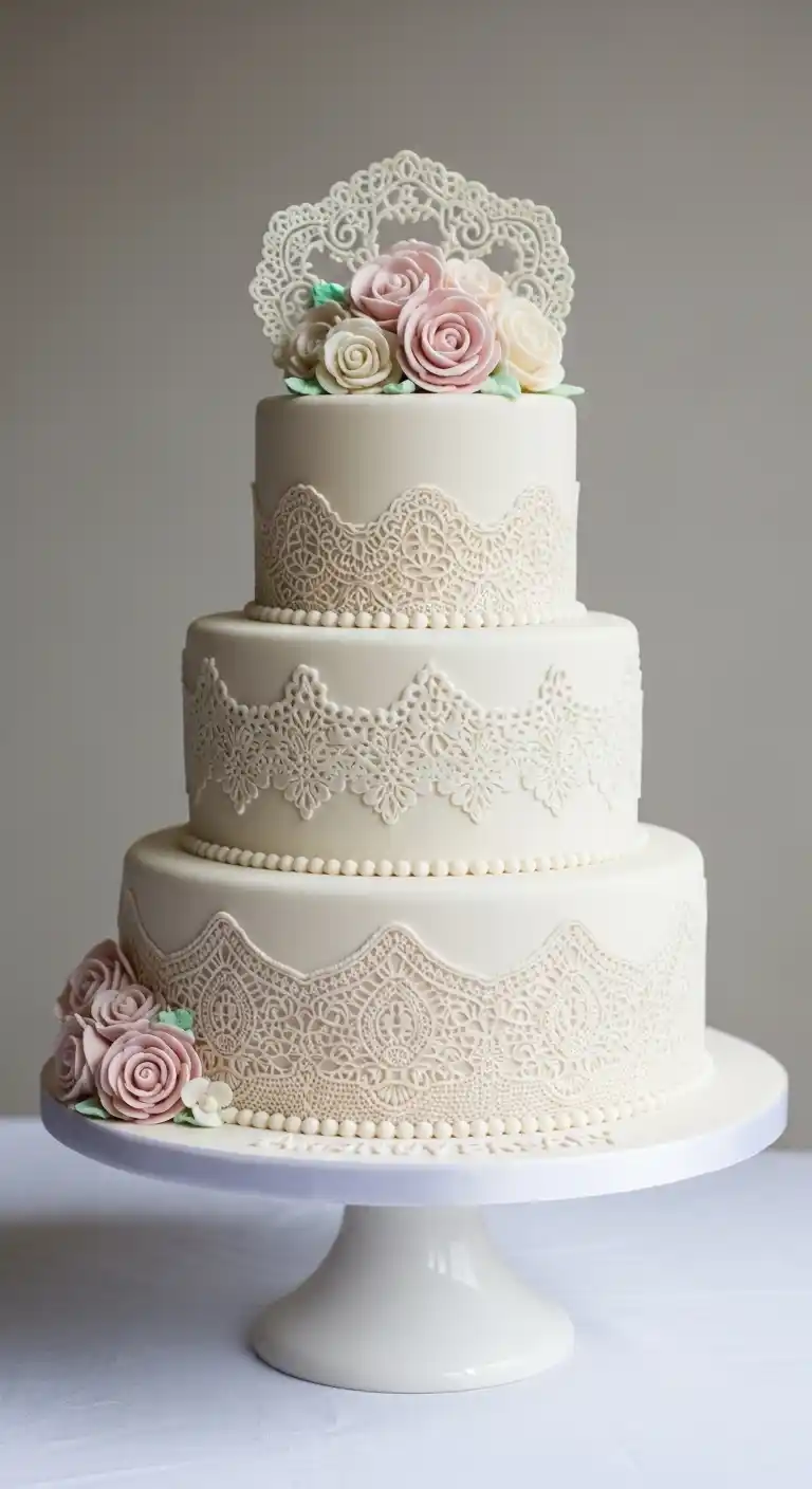 Wedding Anniversary Cake Designs for Every Style 9 5. Vintage Wedding Anniversary Cake Design