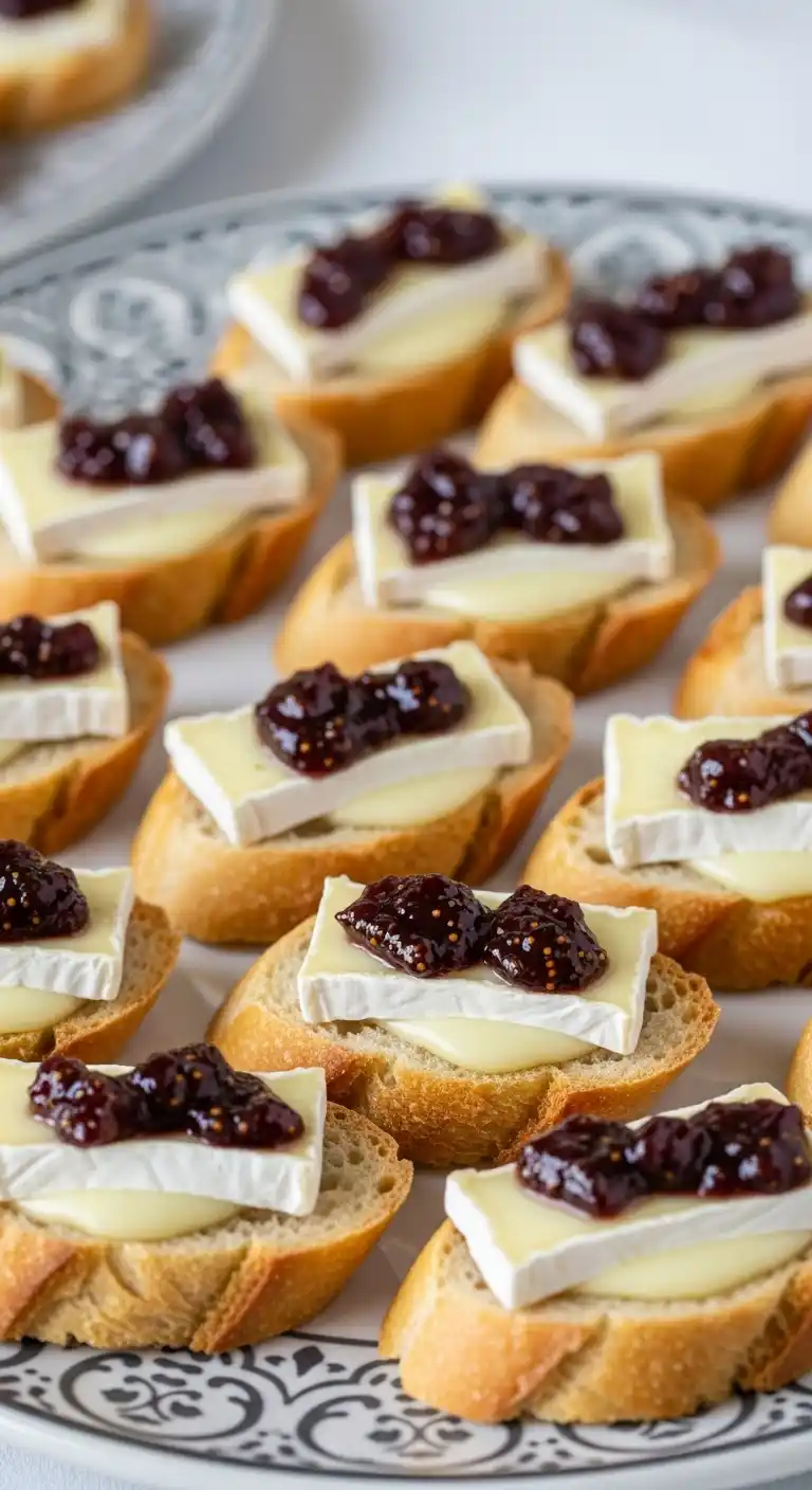 Bridal Shower Appetizers: 17 Easy & Elegant Ideas 10 6. Brie and Fig Crostini