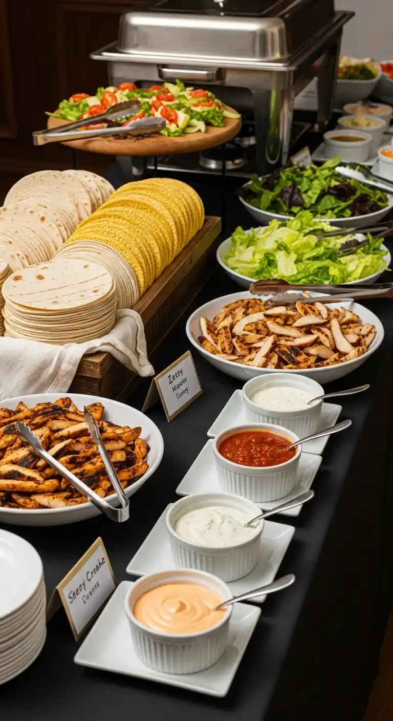 20 Stunning Graduation Party Food Table Looks 10 6. Build-Your-Own Wrap Graduation Party Food Table