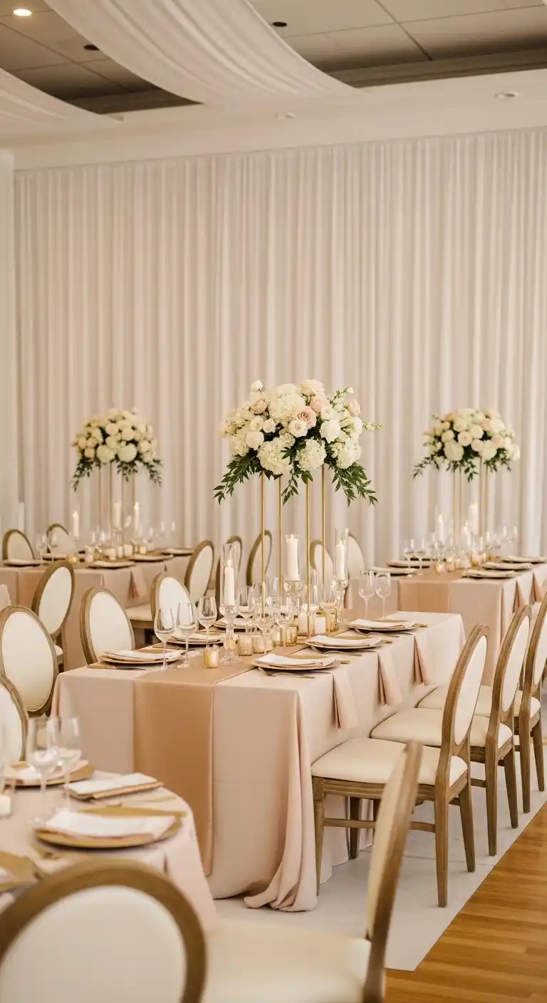 20 Stunning Engagement Party Color Schemes 10 6. Champagne and Ivory: Classic and Understated