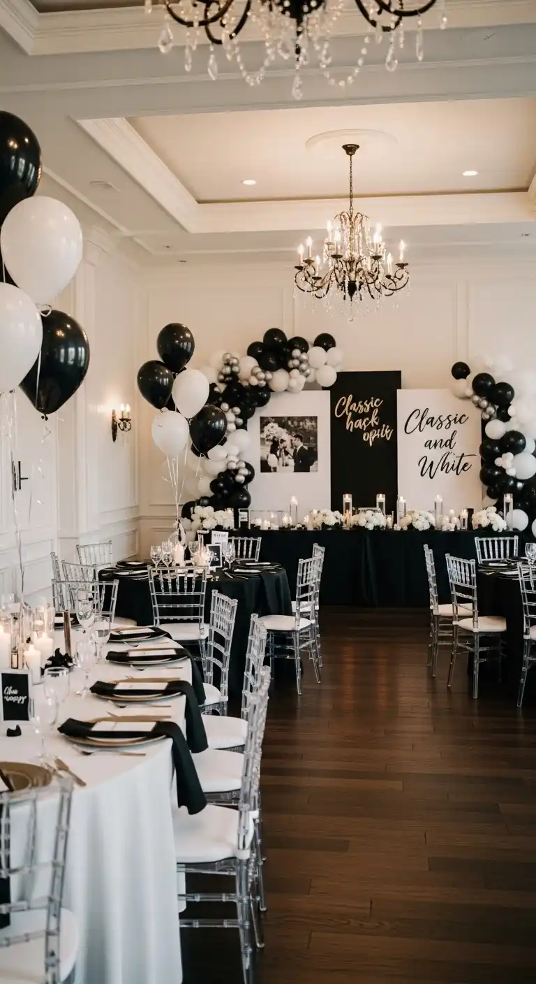 19 Engagement Party Themes You’ll Absolutely Love 10 6. Classic Black and White