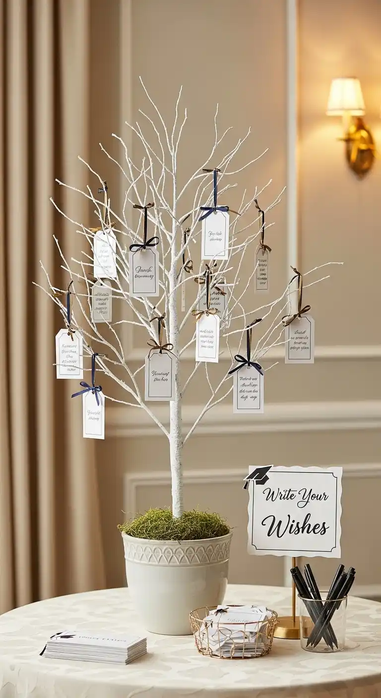 20 Graduation Party Memory Ideas You’ll Treasure 10 6. Graduation Party Memory Ideas Using a Wish Tree Display