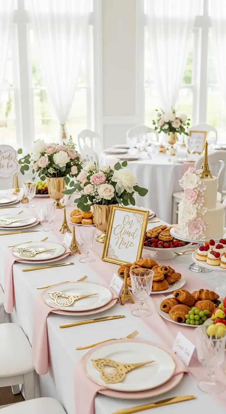 15 Charming Bridal Shower Themes You’ll Adore 10 6. Parisian Chic Bridal Shower Themes