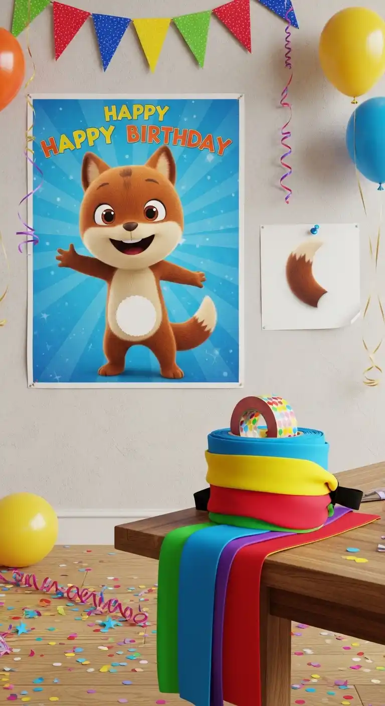 Birthday Party Game Ideas That Bring the Fun 10 6. Pin the Tail on the Character