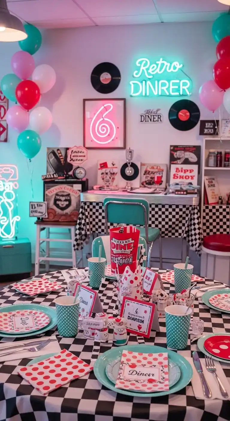 19 Charming Bridal Shower Vintage Theme 10 6. Retro 1950s Diner Style