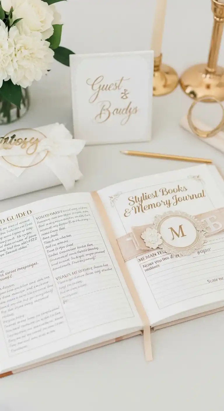 Bridal Shower Accessories Ideas for Every Theme 10 6. Stylish Guest Books and Memory Journals