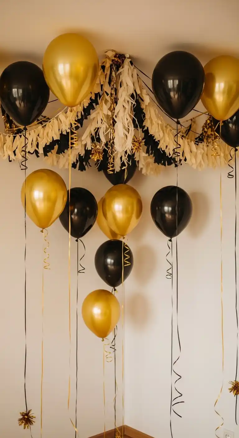 21 Graduation Party Set Up Ideas That Are Fun and Stylish 10 6. Themed Balloons and Streamers