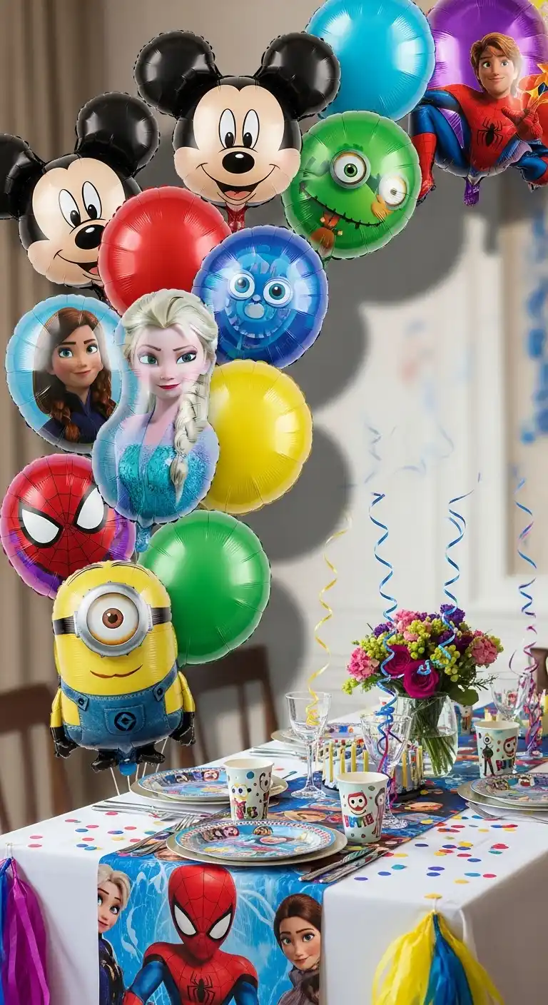 21 Stunning Birthday Party Balloon Decorations on a Budget 10 6. Themed Character Balloons