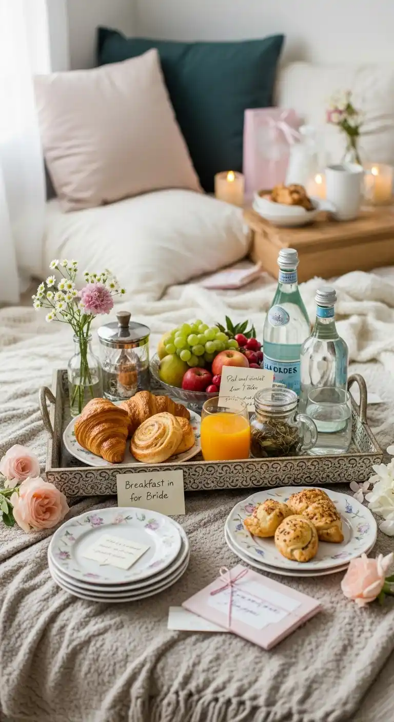 17 Lovely Bridal Shower at Home Ideas 11 7. Breakfast in Bed for the Bride