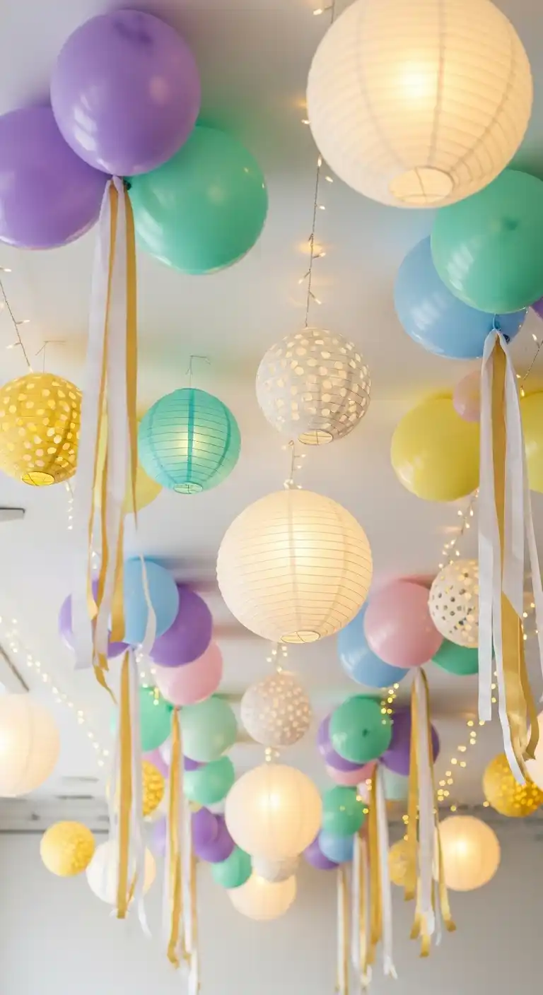 20 Birthday Party Decorations for a Stylish Celebration 11 7. Creative Ceiling Decorations That Add Depth Without Clutter