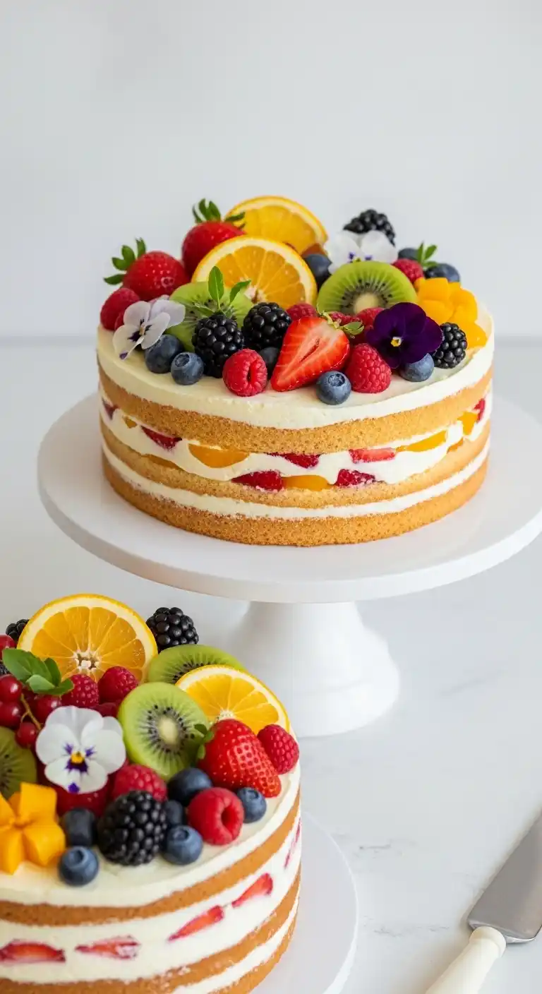 Wedding Anniversary Cake Designs for Every Style 11 7. Fruit-Infused Wedding Anniversary Cake Design