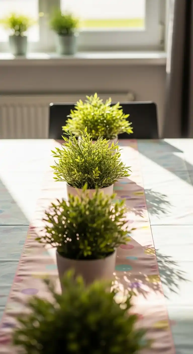 Birthday Party Table Decorations: 19 Fun Ideas 11 7. Mini Potted Plants as Decor