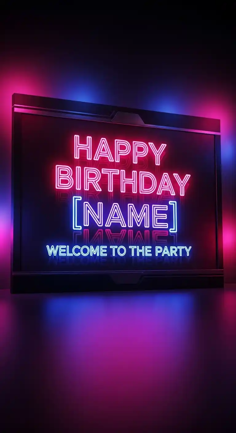 20 Stylish Birthday Party Welcome Boards 11 7. Neon-Themed Birthday Party Welcome Board