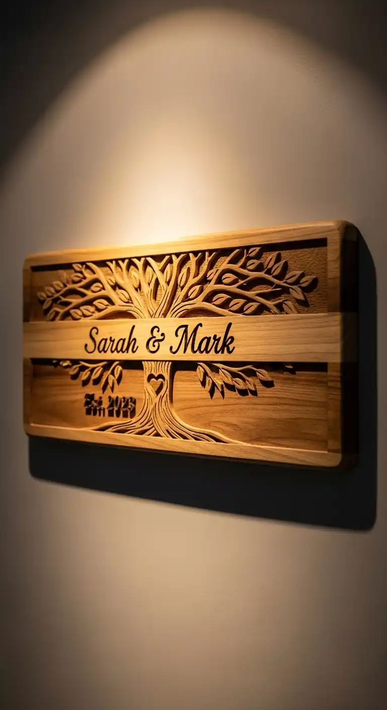 20 Unique 5th Wedding Anniversary Celebration Ideas 11 7. Personalized Wooden Wall Art