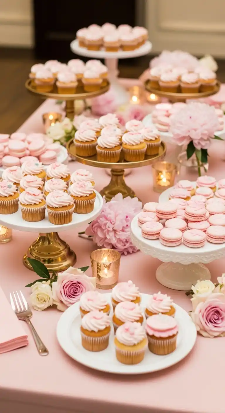 Every Bride Needs These 20 Pink Wedding Reception Ideas 10 7. Pink-Themed Dessert Table