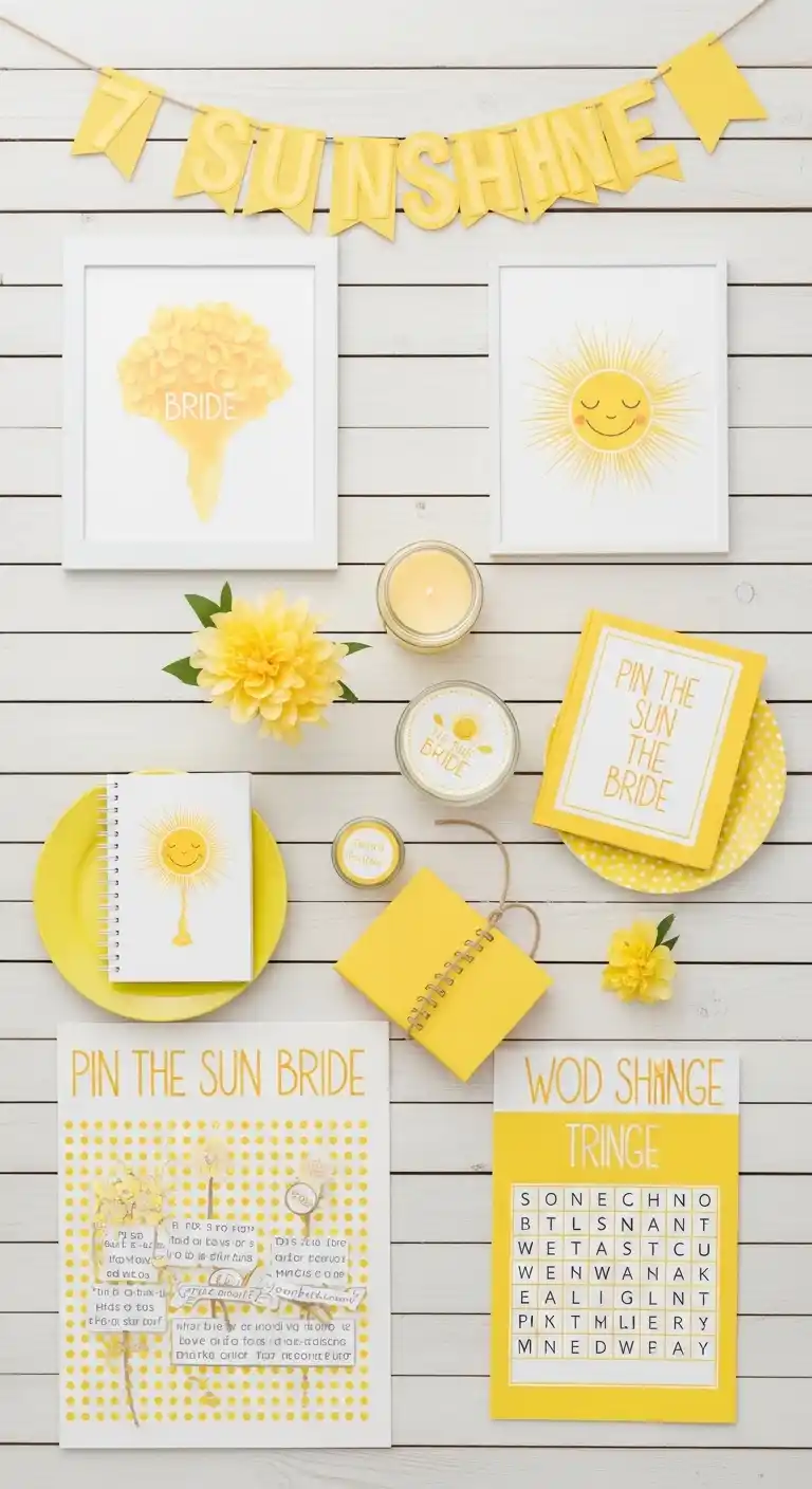 17 Stylish Yellow Bridal Shower Inspiration 11 7. Sunshine-Inspired Games