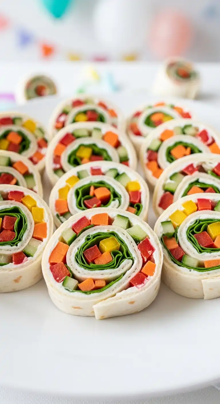 Creative Birthday Party Snack Ideas on a Budget 11 7. Veggie Pinwheels