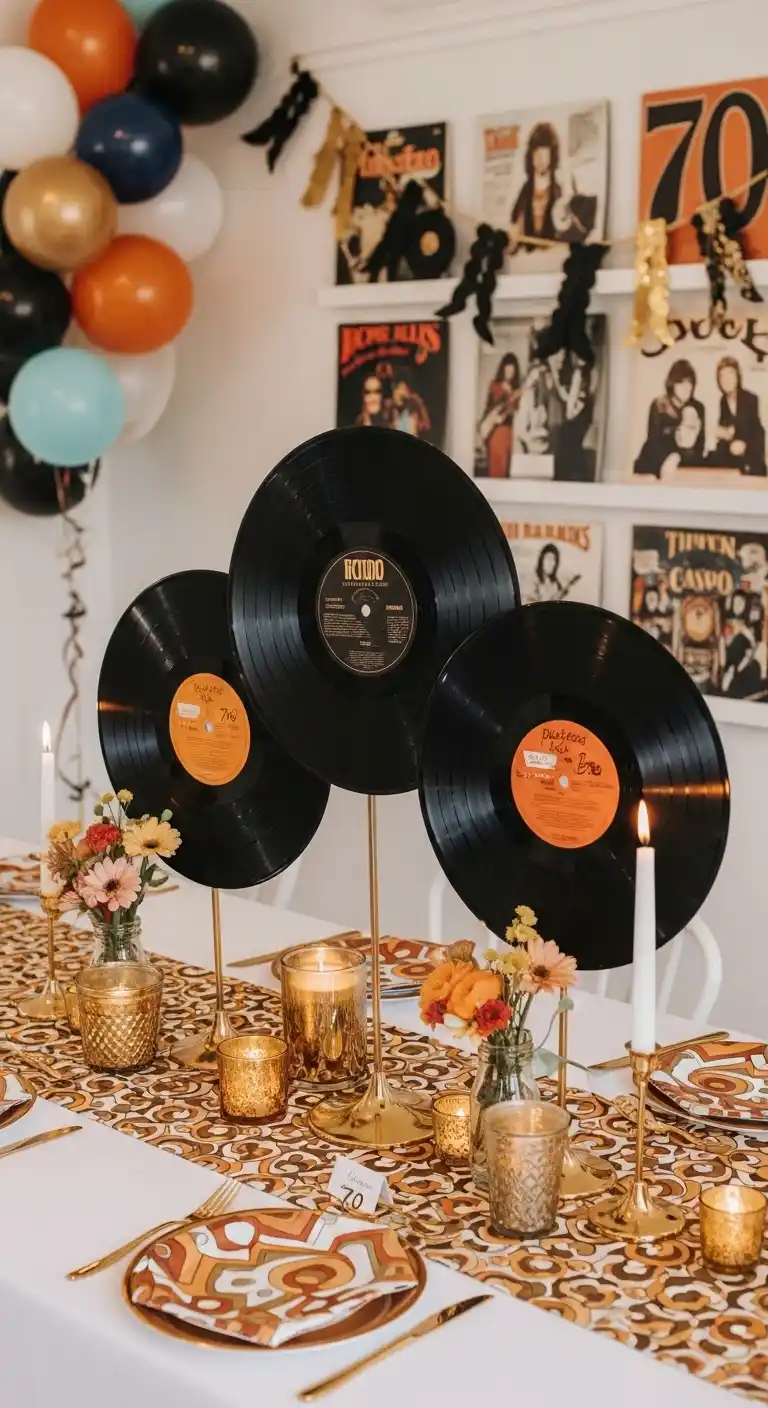 Bridal Shower 70s Theme: 17 Stylish Ideas 11 7. Vinyl Record Décor